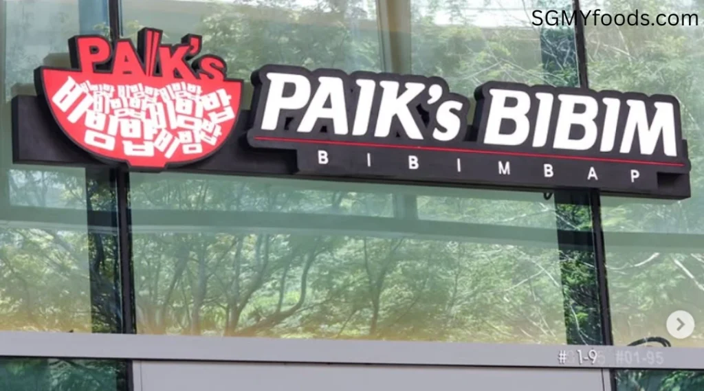 Paik's Bibimbap Menu